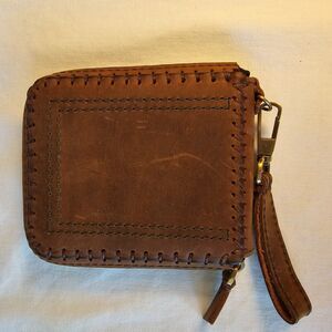 Tialarin Handmade Mens Leather Motorcycle Zipper Wallet with Strap Roomy Unused